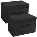 DIMJ Lot de 4 boîtes de rangement pliables avec couvercles, bacs de rangement pliables avec poignée, panier de rangement en tissu pour vêtements, jouets, livres - 1