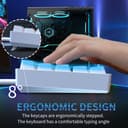 Dierya DK61se Mechanical Gaming Keyboard,60 percent Brown Switches,Ice Blue LED Backlit,Detachable USB-C Cable,Full-Key Rollover for Computer/PC/Laptop/MAC,US Layout,White - 6