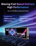 BIWIN Black Opal NV7400 1TB SSD, up to 7450MB/s Read Speed Gen4x4 NVMe M.2 2280, Internal PCIe 4.0 Solid State Drive for Gaming, PS5 Ready, Laptop and Desktop - 3