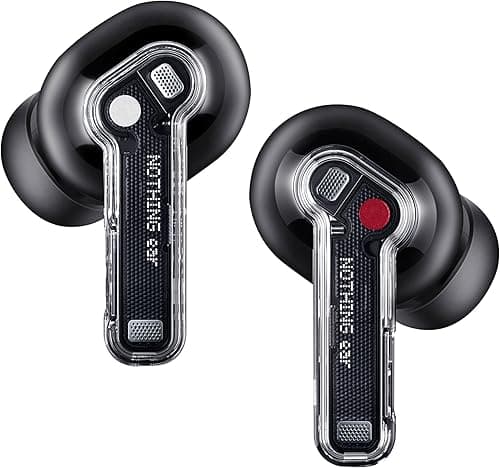 Nothing Ear wireless ear buds with Hi-Res Audio, Smart Active Noise Cancelling, Advanced equalizer and up to 40.5 hours of listening time - Black