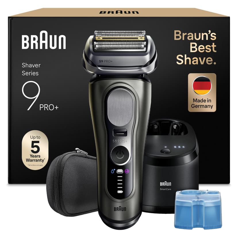 Braun Rasoir Electrique Homme Series 9+ PRO 9665CCE Graphite, Etanche, Lames De Précision Ultra-Fines Et Tondeuse Pro Trimmer Pour Bien Raser La Barbe, Coffret Rasage Avec Station De Nettoyage - 1