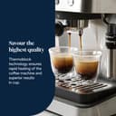 De'Longhi Linea Classic EM450.M Machine à café manuelle avec tige vapeur, machine à expresso avec pompe barista, buse pour cappuccino, filtre double paroi, 15 bar, tasse jusqu'à 13 cm, acier - 4