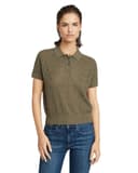 G-Star Femme Polo En Maille Léger Pointelle, Vert (ensis green D26061-D166-6057), M - 1