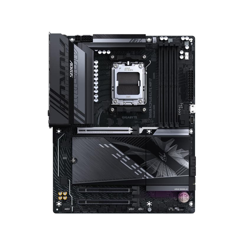 GIGABYTE B850 AORUS Elite WIFI7 AMD AM5 LGA 1718 Motherboard, ATX, DDR5, 3X M.2, PCIe 5.0, USB-C, WIFI7, 2.5GbE LAN, EZ-Latch, 5-Year Warranty - 3