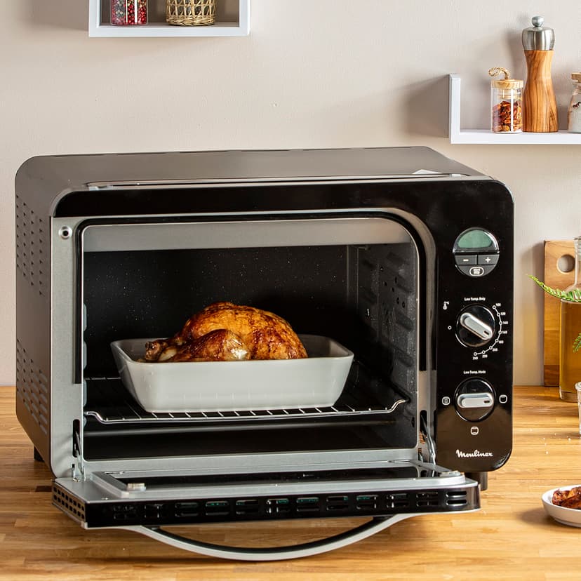 Moulinex Four électrique 39 L, 7 modes de cuisson, Chaleur tournante, Thermostat réglable jusqu’à 240° C, Tournebroche, Minuteur 120 min, Grille réversible, Optimo noir OX485810 - 4