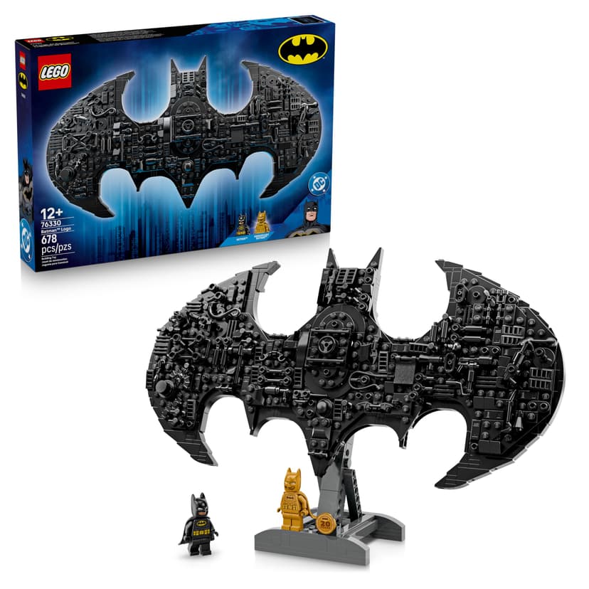 LEGO DC Batman Logo - Superhero Toy w/ 2 Collectible Minifigures - 3D DIY Wall Art or Room Decor - Gift Idea for 12+ Year Old Boys & Teenage Movie Fans - 76330 - 1