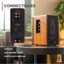 Audizio KS01B - Paire d’Enceintes HiFi Bibliothèque 120 W Finition Bois | BT sans Fil, Entrées RCA/Optique, Design Élégant, Son Clair et Puissant - 8
