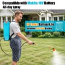 SideKing Pulvérisateur à Dos 16L, Pulvérisateur Électrique Compatible avec Makita 18V, Pression Réglable 7 Bar, Lance Télescopique, Soutien Lombaire, Pulvérisateur de Jardin pour Toiture & Terrasse - 2