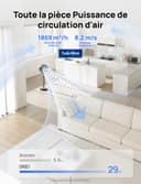 DREO ventilateur sur pied très silencieux avec télécommande, ventilateur grand format 20 dB avec moteur CC, oscillation 120°, 3 modes, hauteur réglable 94–107 cm, ventilateur de sol TurboPoly™ 512 - 3