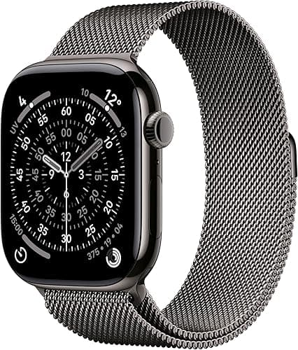 Apple Watch Series 11 [GPS + Cellular 46mm] Smart Watch with Slate Case and Milanese Slate Band, Sleep Score, Activity Monitor, Health Tracker, Always On Screen