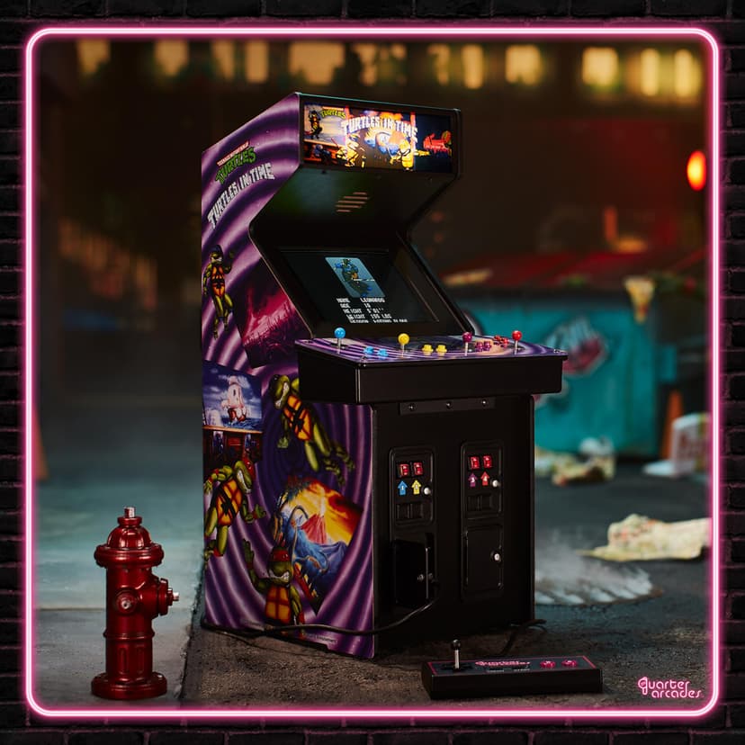 Numskull Quarter Arcades TMNT Turtles In Time Collector's Edition Mini Arcade - 1/4 Scale Authentic Wooden Replica, Original ROM, Rechargeable Battery & 3W Speakers for Retro Enthusiasts [video game] - 5