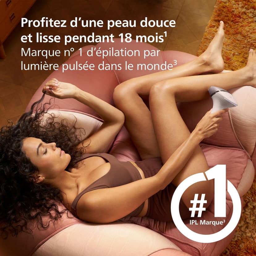 Philips Lumea Série 9900, épilateur à lumière pulsée, technologie SenseIQ et SkinAI, 4 embouts pour le corps, le visage, le maillot et les aisselles, utilisation avec et sans fil (modèle BRI951/00) - 2