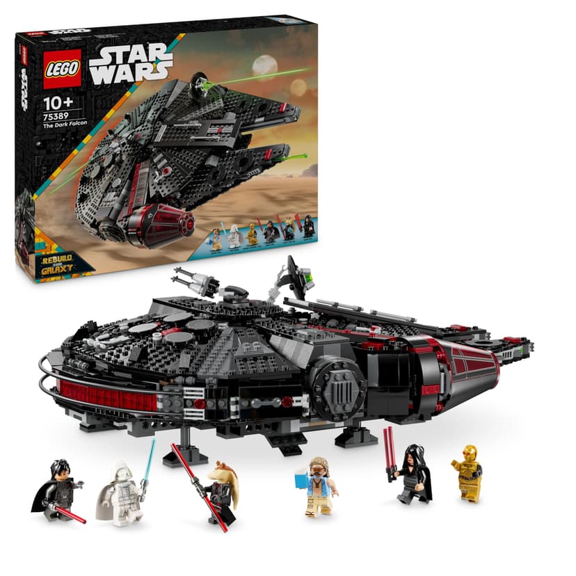 LEGO Star Wars 75389 Le Faucon Noir - Jeu de Construction & Décoration - Fusils à Ressort, Canons & 6 Minifigurines Dont C-3PO - Cadeau pour Garçon dès 10 Ans & Fans Adultes - 1