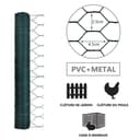 VOUNOT Chicken Wire Mesh Roll, PVC Coated Hexagonal Wire Mesh Fencing, Wire Poultry Netting, 1m x 25m, Hole Size: 25mm, Green - 6