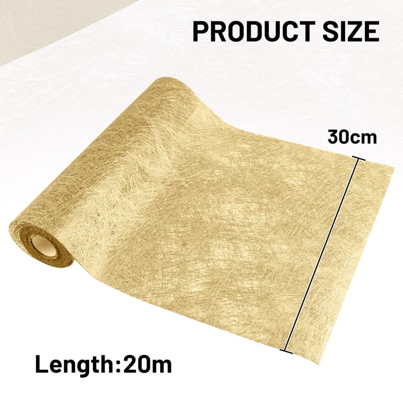 SWAWIS Nonwoven Table Runner Gold 30cmx20M - Birthday, Christmas, Wedding, Valentine's Day, Baptism & Festive Decoration - 3