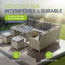 Juskys Salon de Jardin Lounge Manacor en polyrotin Gris moucheté - avec canapé, Table, 2 tabourets et Coussins - Ensemble de Meubles de Jardin jusqu'à 7 Personnes - Housses Grise - 3