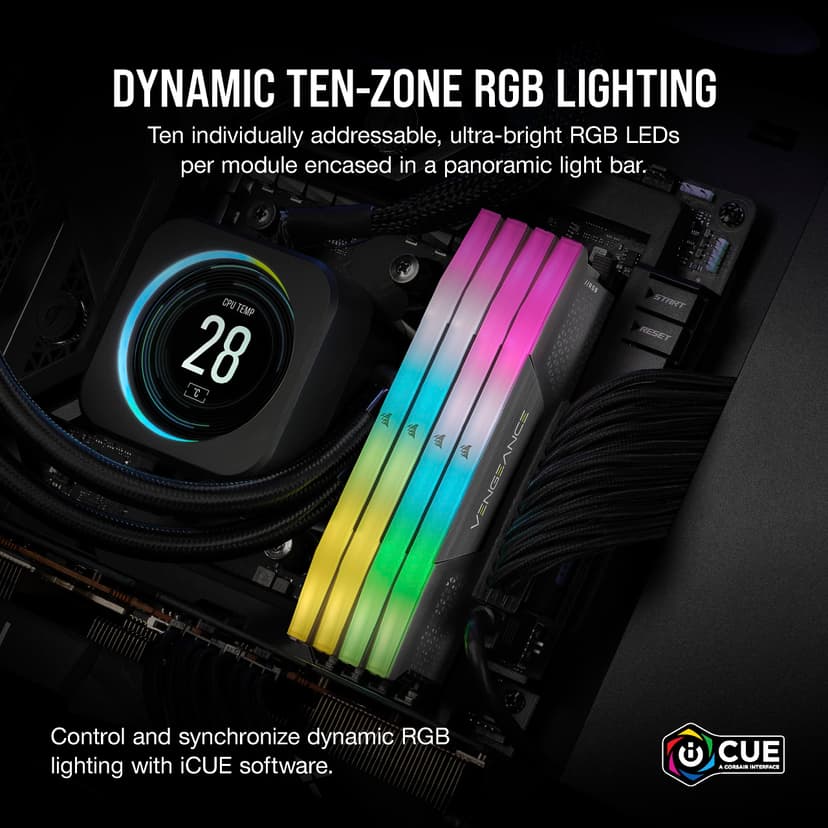 CORSAIR VENGEANCE RGB DDR5 32GB (2x16GB) DDR5 6000MHz CL36 AMD EXPO Intel XMP iCUE Compatible Computer Memory – Gray (CMH32GX5M2E6000Z36) - 4