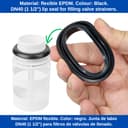 Basin and Lifting Bell Seal Set, 2 Pack, Replacement for Art. No. 240.282.00.1, 890.615, 816.418.00.1, 818.109, Compatible with GEBERIT cisterns, Flat Gasket for Flush Valve, Siphon Bell Sealing Ring - 5