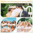 iZoeL 24 Wedding Fan White Paper Fan Handheld Hand Fan Folding for Guests White Traditional Fans Sumner Gifts for Church Hen Party Wedding Decorations DIY Wall Decor - 3
