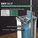 JOYMOOP – Serpillère plate et seau avec essoreur, avec 3 lingettes en microfibre lavables, utilisation humide et sèche, système de nettoyage du sol - 3