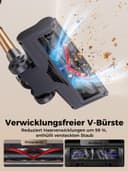 Proscenic P11 Ultra+ Cordless Vacuum Cleaner, 50 KPa 50 Mins 500 W Powerful Cordless Vacuum Cleaner, Anti-Tangle Brush, Lightweight Telescopic Vacuum Cleaner for Carpets, Animal Hair, Hard Floor and - 5