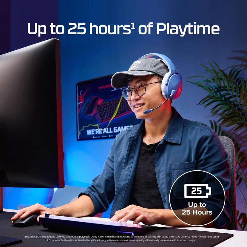 HyperX Cloud Jet Dual Wireless Gaming Headset, 2.4GHz & Bluetooth, PC, Mac, PS5, PS4, Mobile, 40 mm Driver, 25 Hours Battery Life, Swivel-to-Mute Microphone, Lightweight Design, Black - 5