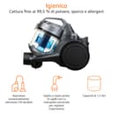 Amazon Basics 15KC-71EU4 Aspirateur sans Sac à Cylindre, Puissant pour Sols Durs et Tapis, Filtre Hepa, Compact et Léger, 700 W, 1,5 L, Noir/Bleu - 3