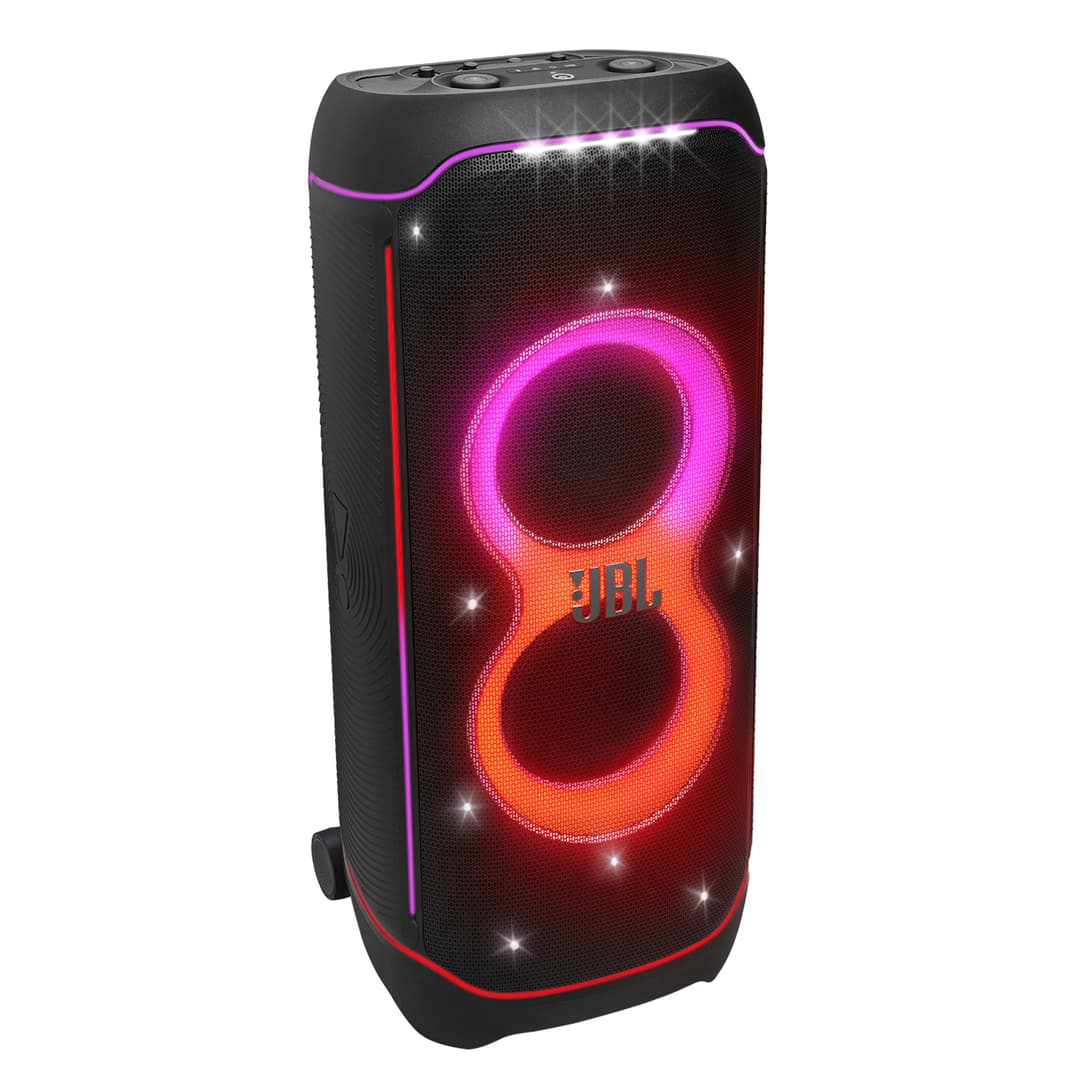 JBL PartyBox Ultimate, puissante enceinte Bluetooth sans fil, connectivité WiFi, basses puissantes, JBL Pro Sound, éclairage dynamique intégré et transportable sur roues