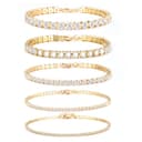 Dochais 3-5 Pièces Bracelet Tennis Femme Or Argent, Bracelet Femme avec Zircone Cubique, Bracelet Tennis Brillant, Bracelet Cristal Femme pour Femme Fille Cadeau Bijoux - 1