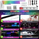 Dream Color Acrylic Car Interior Ambient Light Kit, Bphuny 18 in 1 593 LEDs Fiber Optic Decoration Ambient Lights with Music Dynamic Rainbow Rhythm, RGB Neon Lights for All Cars - 4