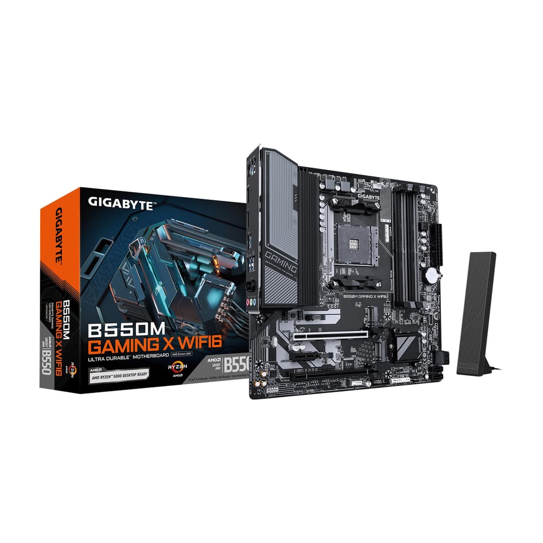 GIGABYTE Carte mère B550M Gaming X WIFI6, Prend en Charge Les processeurs AMD AM4 Ryzen 5000, Micro-ATX, DDR4, 2X M.2, PCIe 4.0, WIFI6, 1GbE LAN, EZ-Latch