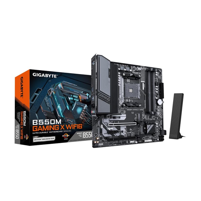 GIGABYTE B550M Gaming X WIFI6 Motherboard, Supports AMD AM4 Ryzen 5000 Processors, Micro-ATX, DDR4, 2X M.2, PCIe 4.0, WIFI6, 1GbE LAN, EZ-Latch - 1