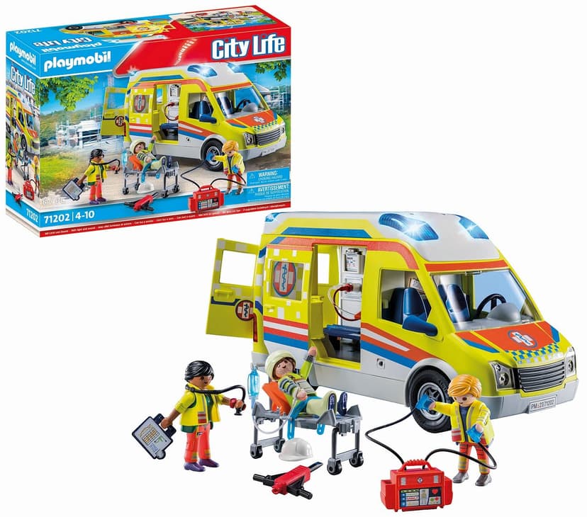 Playmobil 71202 City Life Ambulance with Lights and Sound, toy playset suitable for ages 4+ - 1