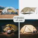 Naturehike Mongar UL Tent [2025 Upgrade] 1.5kg/3.3lb Ultralight Tents,1/2 Person Backpacking Tent,4 modes of use, Waterproof,Hiking tents for Camping with Front Porch,Easy Set up (Grey, 2 person) - 5