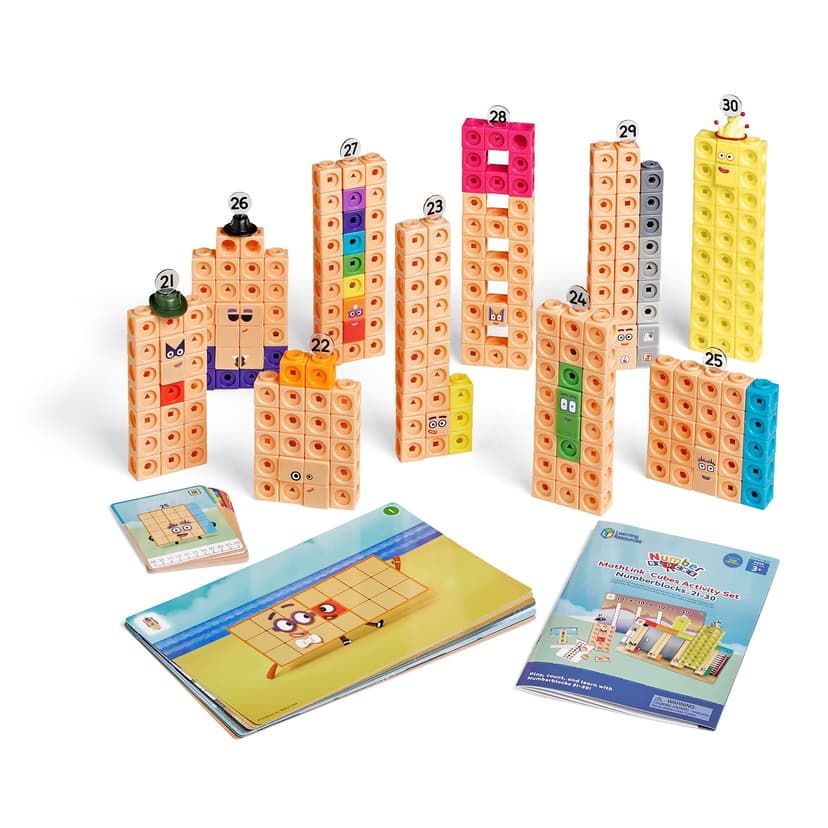 Learning Resources MathLink Cubes Numberblocks 21–30 Activity Set, Toys for 3 Year Old Boys and Girls, 20 Activities Related to the TV Series, Sensory Toys for Autism - 2