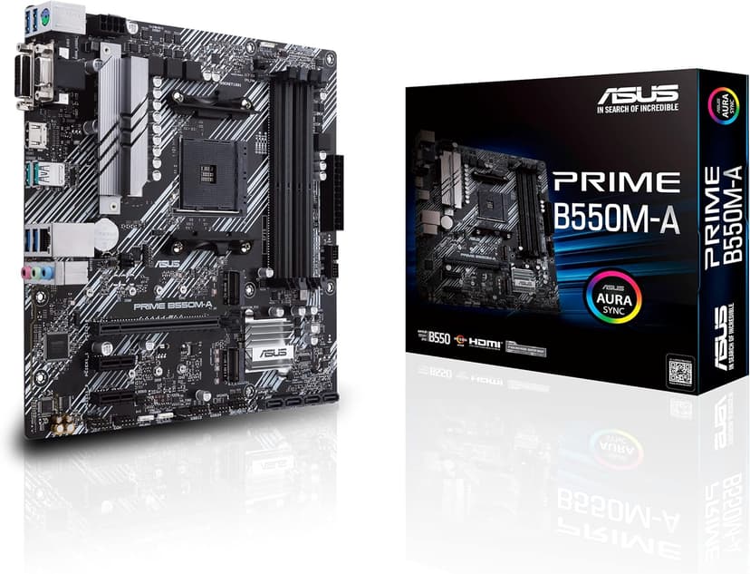 ASUS PRIME B550M-A - Motherboard - micro ATX - Socket AM4 - AMD B550 Chipset - USB 3.2 Gen 1, USB 3.2 Gen 2 - Gigabit LAN - onboard graphic - 1