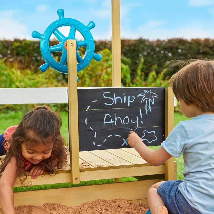 TP Toys Ahoy Wooden Play Boat | Sandpit | 2 Play Modes | For Kids 2+ | Garden and Outdoor Wooden Toy | with Shade Cover | Hidden Toy Storage - 7