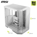 MSI MAG PANO 100L PZ WHITE ATX PC Case - ATX Capacity, Verical GPU Installation Bracket, GPU Holder, Dust Filters, Swinging Storage Bracket, Dual-chamber, USB 20Gbps Type-C - 2