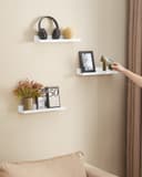 SONGMICS Wall Shelf 3 Set Floating Shelves Ledge for Picture Frames and Books, 38 x 10 cm, MDF White LWS38WT - 8