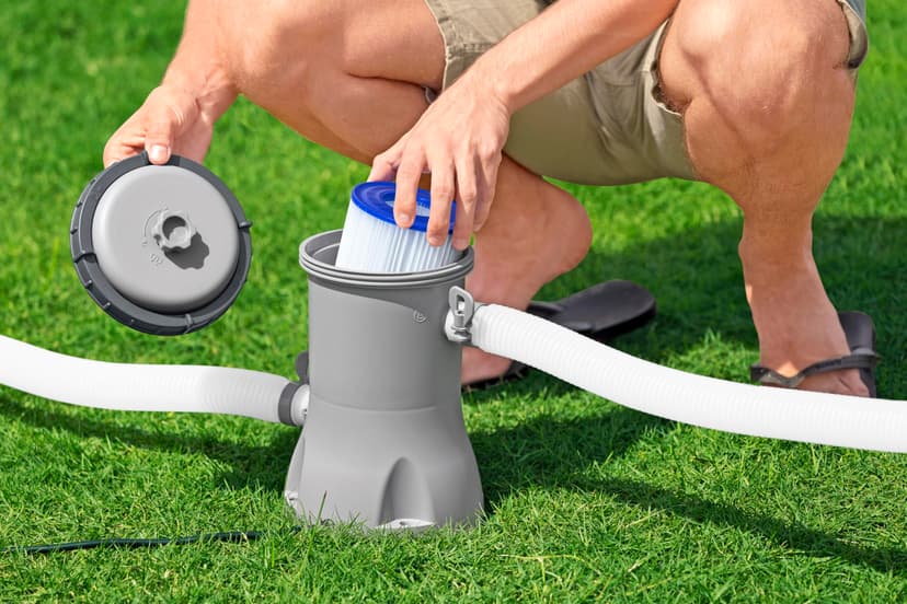 Bestway Steel Pro MAX Frame Pool Complete Set with Filter Pump, Diameter 366 x 122 cm, Light Grey, Round - 6