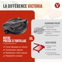 Victoria Presse à Tortilla pour Tortillas Mexicaines en Fonte HD Pré-assaisonnée, 20cm, Pataconera Colombienne Professionnelle pour Tacos, Arepas, Quesadillas, Empanadas, Patacones, Roti Maker - 5