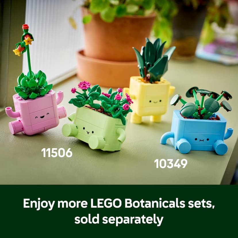 LEGO Botanicals Rocking Plants - Artificial Flowers Set - incl. 2 Faux Plants & 2 Pastel Coloured Pots for Bedroom Decor - DIY Gift Idea for 9+ Year Old Girls & Adults - 11506 - 8