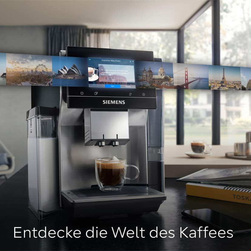 Siemens Fully Automatic Coffee Machine EQ700 Integral, Large Coloured TFT Display, 36 Hot and Cold Drinks, Cold Brew, 2-Cup Function, App Control, Automatic Cleaning System, Stainless Steel, Black - 4