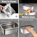 Gamexop 1.5L Stainless Steel Containers with Lids Leak Proof & Airtight for Electric Lunch Box Replacement Kit, Bento Lunch Box for Meal Prep,Fruit,Snack,Freezer, 2-Pack - 7