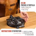 Victoria Presse à Tortilla pour Tortillas Mexicaines en Fonte HD Pré-assaisonnée, 20cm, Pataconera Colombienne Professionnelle pour Tacos, Arepas, Quesadillas, Empanadas, Patacones, Roti Maker - 4