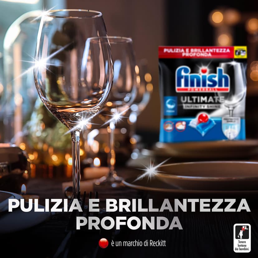 Finish Ultimate Infinity Shine Dishwasher Tablets Lemon, Unbeatable Against Tough Stains, 160 Capsules - 2