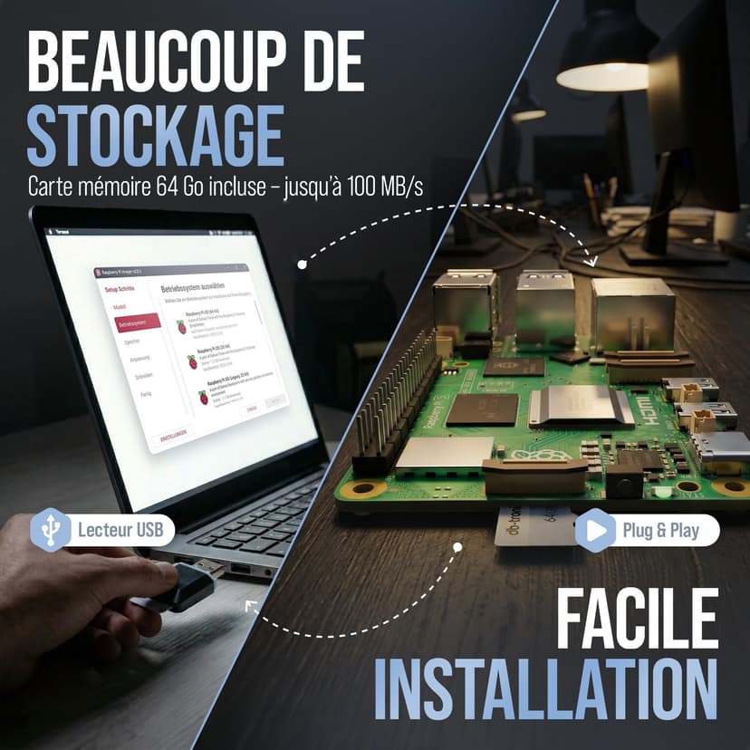 db-tronic Raspberry Pi 5 4 Go Starter Kit | Édition 64 Go | Alimentation 27 W | Boîtier avec Ventilateur | Micro HDMI 4K | Dissipateur | idéal pour Home Assistant et Le Smart Home - 5