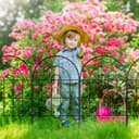 Thealyn Metal Garden Fence 60cm H x 33cm W (25 Panels, Total Length 3.3m) Outdoor Decorative Fence No Dig Fence Border Fence Dog Fence for Flower Bed, Yard, Animal Barrier - 9