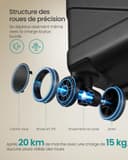 SONGMICS 24 Inch Hard Shell Suitcase, ABS Travel Luggage with TSA Lock, 4 Double Spinner Wheels, Travel Case with Strap, Medium Suitcase, Expandable, Ink Black RLP002B101 - 4