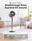 DREO Standing Fan, 120°+120° Smart Oscillating Floor Fans with Wi-Fi/Voice Control, 85 ft Fan For Bedroom, DC Motor Quiet Fans, adjustable height, 8 Speeds, 6 Modes, 12H Timer, Office, Room - 2